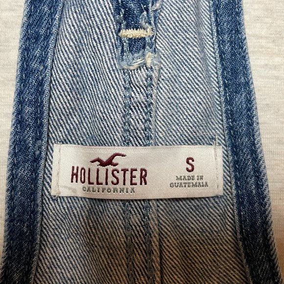 Hollister Denim Overalls Jumpsuit Shorts, S, Barely Worn - Picture 2 of 2